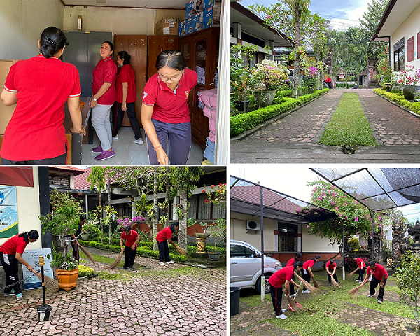 Gotong Royong di Lingkungan Dinas Pendidikan Kabupaten Bangli.